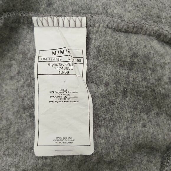 Roxy Hooded Vest Womens Medium Gray Full Zip Graphic Print Pockets Knit Casual - Picture 8 of 12